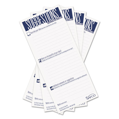 Safco® Suggestion Box Cards, 3.5 X 8, White, 25/Pack