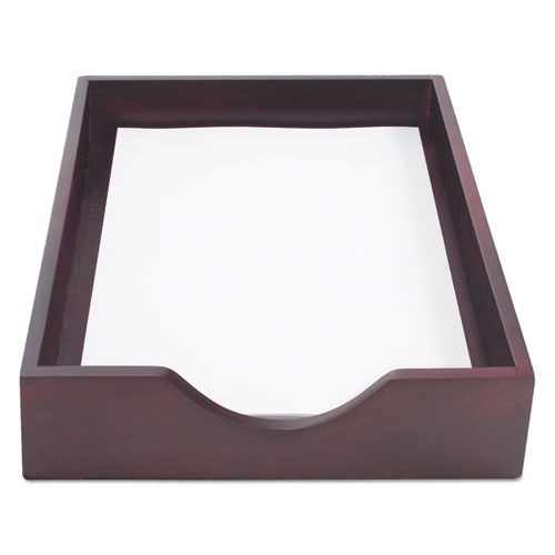 Image of Hardwood Stackable Desk Trays, 1 Section, Legal Size Files, 10.25" x 15.25" x 2.5", Mahogany