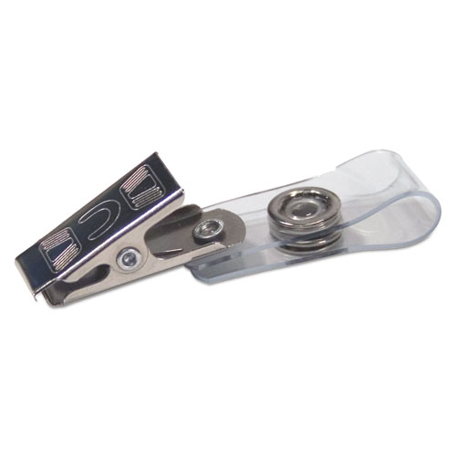 Image of Advantus Badge Straps With Clips, 0.38" X 2.75", Clear, 100/Box