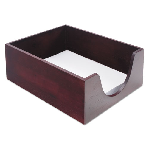 Image of Carver™ Double-Deep Hardwood Stackable Desk Trays, 1 Section, Letter Size Files, 10.13" X 12.63" X 5", Mahogany