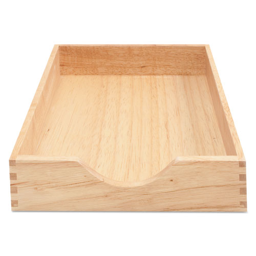 Image of Hardwood Stackable Desk Trays, 1 Section, Letter Size Files, 10.25" x 12.5" x 2.5", Oak