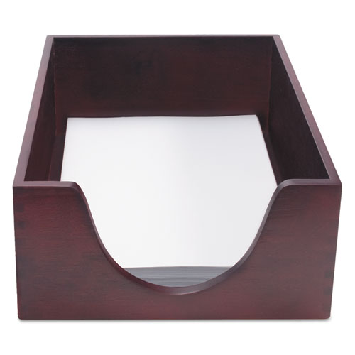 DOUBLE-DEEP HARDWOOD STACKABLE DESK TRAYS, 1 SECTION, LETTER SIZE FILES, 10.13" X 12.63" X 5", MAHOGANY