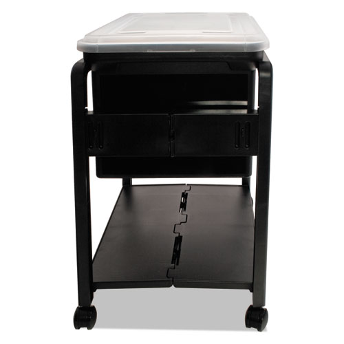 Image of Folding Mobile File Cart, 14.5w x 18.5d x 21.75h, Clear/Black
