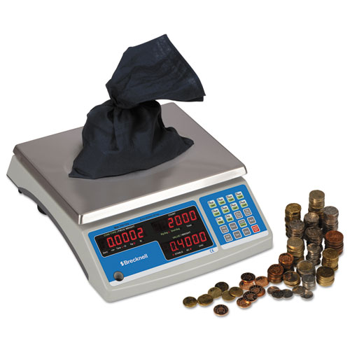 Image of Electronic 60 lb Coin and Parts Counting Scale, 11 1/2 x 8 3/4, Gray