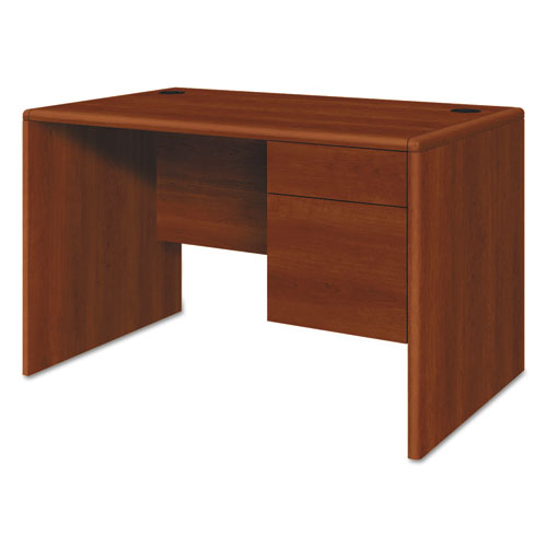 10700 Series Single Pedestal Desk with Three-Quarter Height Right Pedestal, 48" x 30" x 29.5", Cognac
