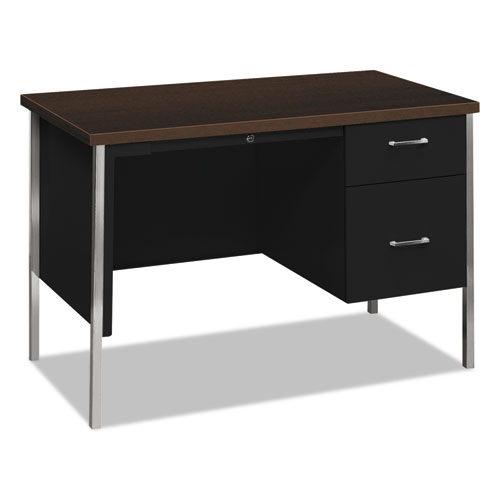 Hon® 34000 Series Right Pedestal Desk, 45.25" X 24" X 29.5", Mocha/Black