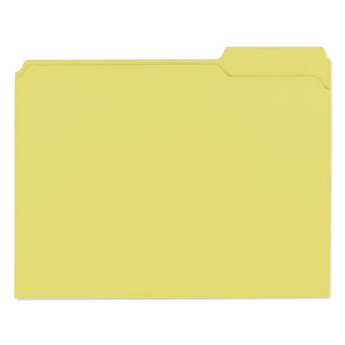 Reinforced Top-Tab File Folders, 1/3-Cut Tabs, Letter Size, Yellow, 100/Box | by Plexsupply