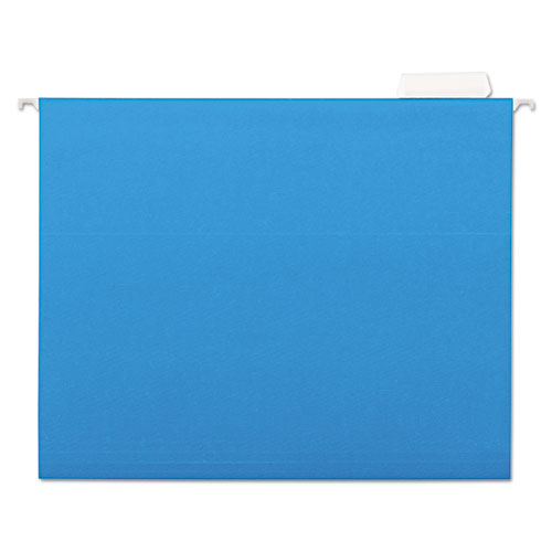 7530013649499 SKILCRAFT Hanging File Folder, Letter Size, 1/5-Cut Tabs, Blue, 25/Box