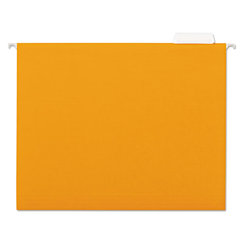 Image of Universal® Deluxe Bright Color Hanging File Folders, Letter Size, 1/5-Cut Tabs, Orange, 25/Box