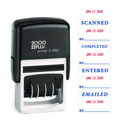 Image of Cosco 2000Plus® 4 In 1 E-Message Dater, 0.94 X 1.75, Completed/Emailed/Entered/Scanned