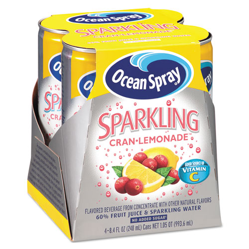 Ocean Spray® Sparkling Juices, CranGrape, 8.4 oz Can, 6/Pack