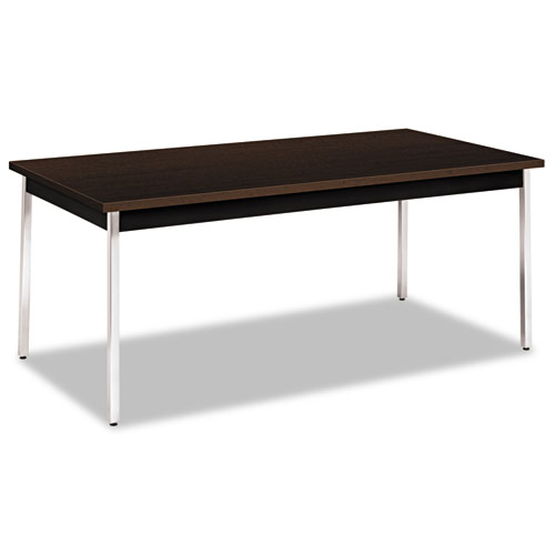 Utility Table, Rectangular, 72w x 36d x 29h, Mocha/Black | by Plexsupply