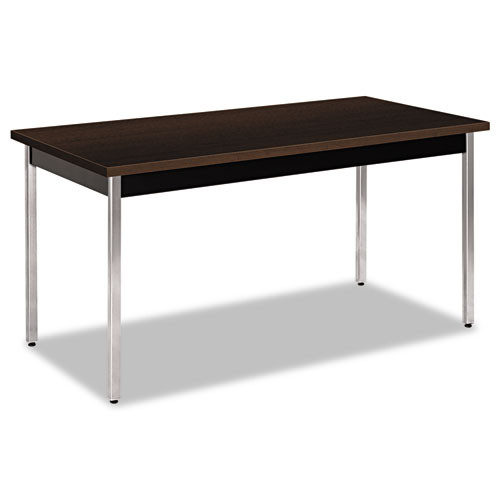 Utility Table, Rectangular, 60w x 30d x 29h, Mocha/Black | by Plexsupply