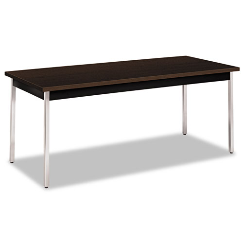 Utility Table, Rectangular, 72w x 30d x 29h, Mocha/Black | by Plexsupply