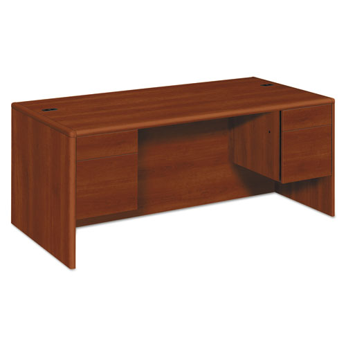 HON® 10700 Series Double Pedestal Desk with Three-Quarter Height Pedestals, 72" x 36" x 29.5", Cognac
