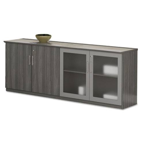 Image of Medina Series Low Wall Cabinet with Doors, 72w x 20d x 29 1/2h, Gray Steel, Box1