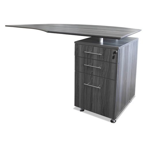 Image of Medina Laminate Pedestal, Left or Right, 3-Drawers: Pencil/Box/File, Legal/Letter, Gray Steel, 15.5" x 18.13" x 26.63"