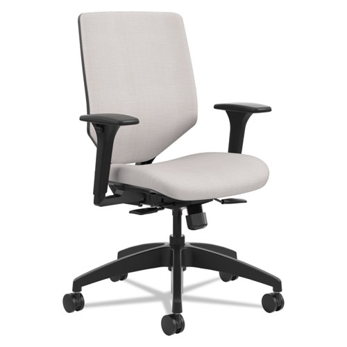 SOLVE SERIES UPHOLSTERED BACK TASK CHAIR, SUPPORTS UP TO 300 LBS., STERLING SEAT/STERLING BACK, BLACK BASE