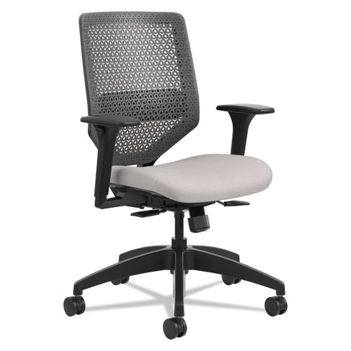 Solve Series ReActiv Back Task Chair, Supports Up to 300 lb, 18" to 23" Seat Height, Sterling Seat, Charcoal Back, Black Base