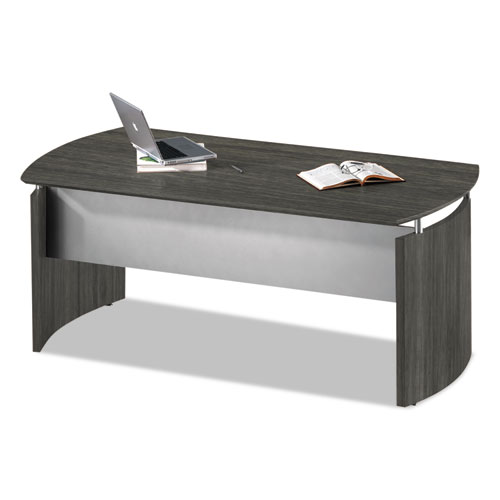 Image of Medina Series Laminate Curved Desk Top, 72" x 36", Gray Steel