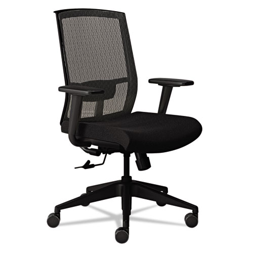 GIST MULTI-PURPOSE CHAIR, SUPPORTS UP TO 300 LBS., SILVER SEAT/BLACK BACK, BLACK BASE