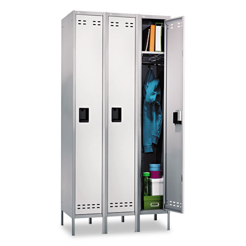 Image of Safco® Single-Tier, Three-Column Locker, 36W X 18D X 78H, Two-Tone Gray