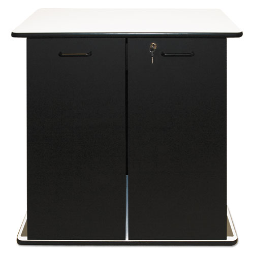 Image of Vertiflex® Refreshment Stand, Engineered Wood, 9 Shelves, 29.5" X 21" X 33", White/Black