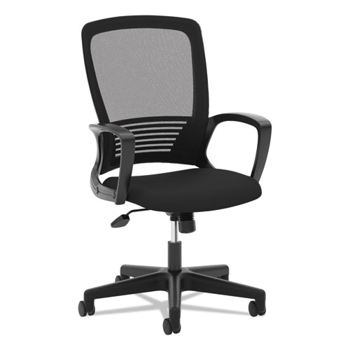 HON® HVL525 Mesh High-Back Task Chair, Supports Up to 250 lb, 17" to 22" Seat Height, Black