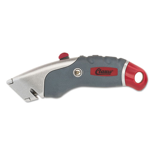 Titanium Auto-Retract Utility Knife, Gray/red, 2 3/10" Blade