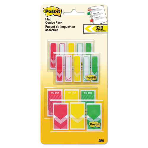 1/2" And 1" Prioritization Page Flag Value Pack, Red/yellow/green, 320/pack