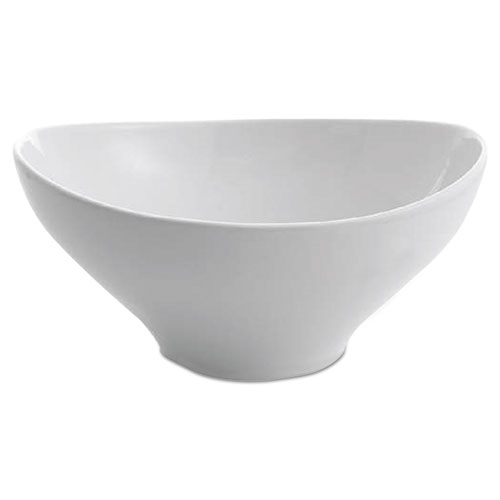 Office Settings Chef's Table Fine Porcelain Serving Bowl, Oval, White, Two Quart