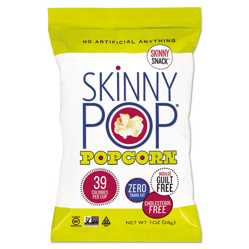 SkinnyPop® Popcorn Popcorn, Original, 1 oz Bag, 12/Carton