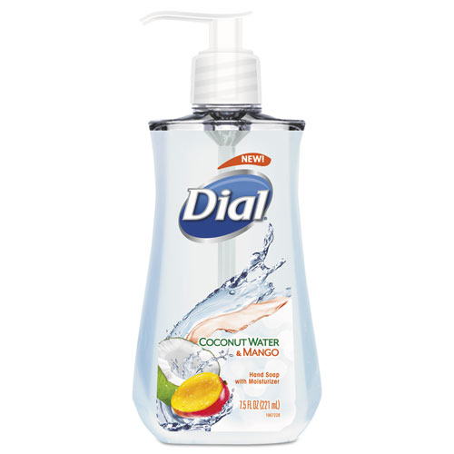 Image of Dial® Liquid Hand Soap, Coconut Water And Mango, 7.5 Oz Pump Bottle, 12/Carton