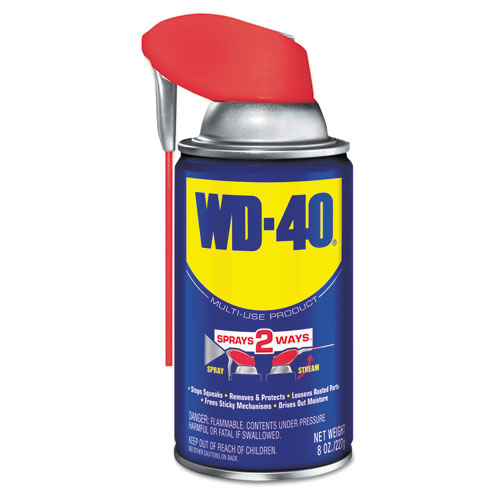 Wd-40® Smart Straw Spray Lubricant, 8 Oz Aerosol Can, 12/Carton