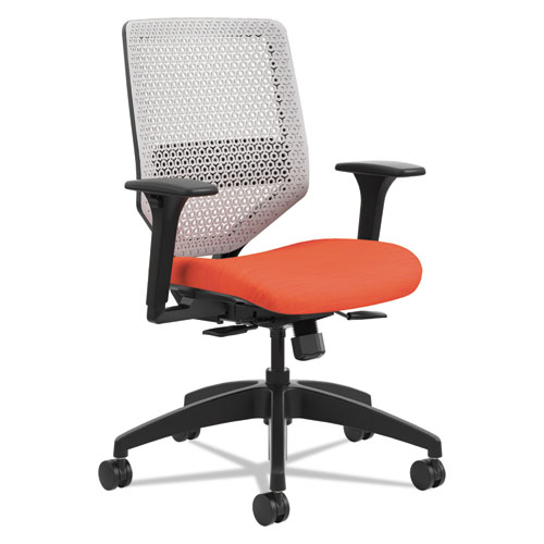 SOLVE SERIES REACTIV BACK TASK CHAIR, SUPPORTS UP TO 300 LBS., BITTERSWEET SEAT/TITANIUM BACK, BLACK BASE