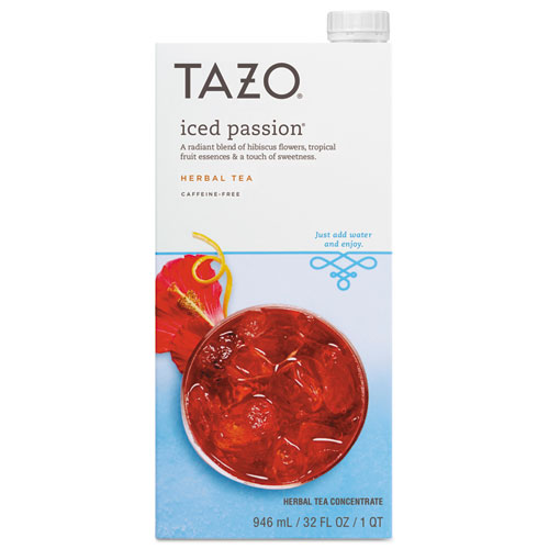 Tazo® Iced Tea Concentrate, Iced Passion, 32 oz Tetra Pak