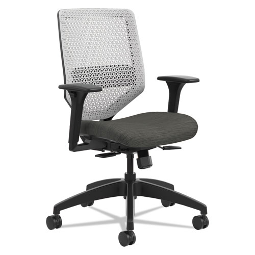 SOLVE SERIES REACTIV BACK TASK CHAIR, SUPPORTS UP TO 300 LBS., INK SEAT/TITANIUM BACK, BLACK BASE