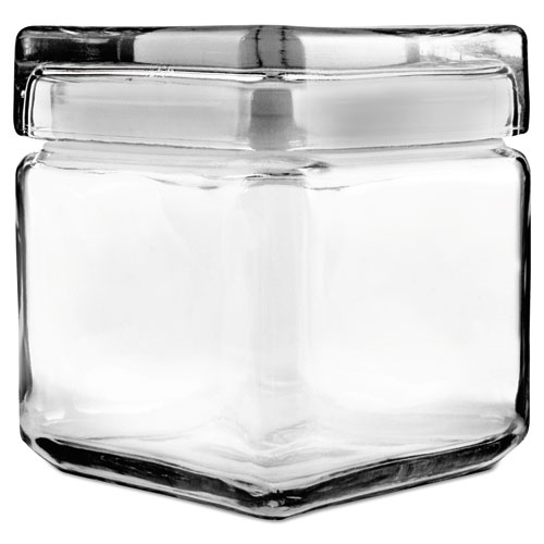 Office Settings Stackable Glass Storage Jars, 1 qt, Glass
