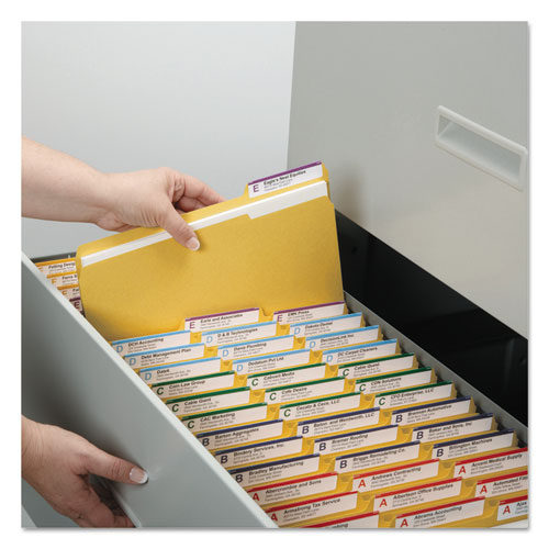 REINFORCED TOP TAB COLORED FILE FOLDERS, 1/3-CUT TABS, LETTER SIZE, GOLDENROD, 100/BOX