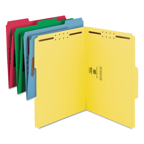 Top Tab Colored 2-Fastener Folders, 1/3-Cut Tabs, Letter Size, Assorted, 50/Box