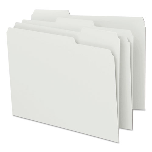 Colored File Folders, 1/3-Cut Tabs, Letter Size, White, 100/Box
