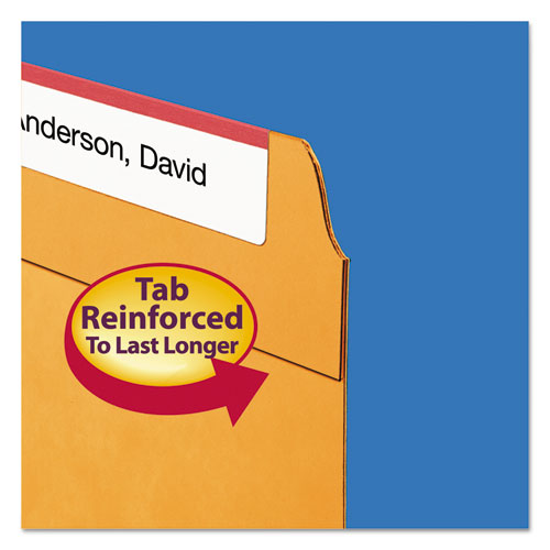 Reinforced Top Tab Colored File Folders, 1/3-Cut Tabs, Legal Size, Orange, 100/Box