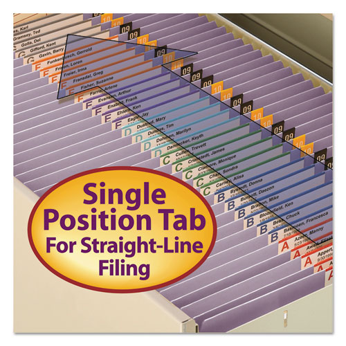 Reinforced Top Tab Colored File Folders, Straight Tab, Legal Size, Lavender, 100/Box