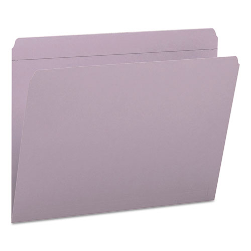 Reinforced Top Tab Colored File Folders, Straight Tab, Letter Size, Lavender, 100/Box