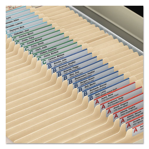 Top Tab 2-Fastener Folders, 2/5-Cut Tabs, Right of Center, Letter Size, 11 pt. Manila, 50/Box