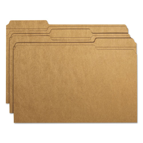 Heavyweight Kraft File Folders, 1/3-Cut Tabs, Legal Size, 11 pt. Kraft, 100/Box