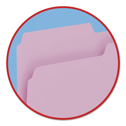 Colored File Folders, 1/3-Cut Tabs, Letter Size, Lavender, 100/Box