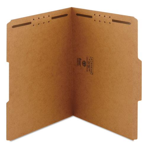 Top Tab 2-Fastener Folders, 1/3-Cut Tabs, Letter Size, 11 pt. Kraft, 50/Box