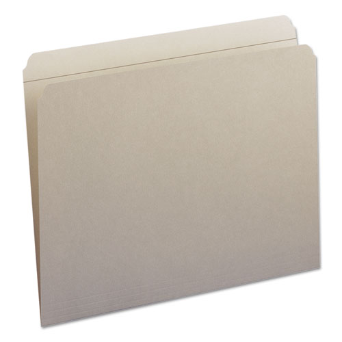 REINFORCED TOP TAB COLORED FILE FOLDERS, STRAIGHT TAB, LETTER SIZE, GRAY, 100/BOX