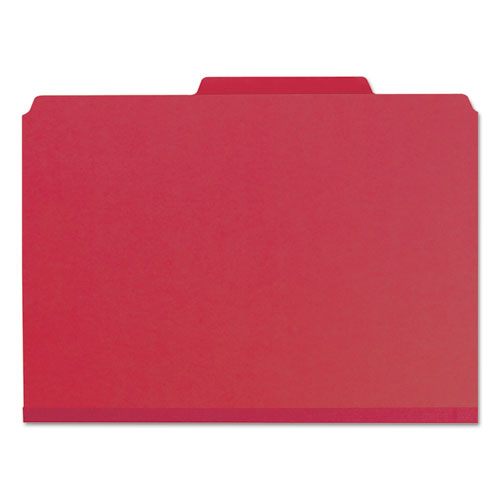 Expanding Recycled Heavy Pressboard Folders, 1/3-Cut Tabs, 1" Expansion, Letter Size, Bright Red, 25/Box